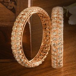 Fida Luxurious American Diamond Classic Gold-Plated Set for Women - Set of 2-image-36