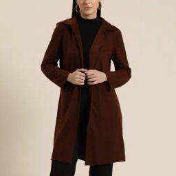 Qurvii Brown Fleece Coat-41