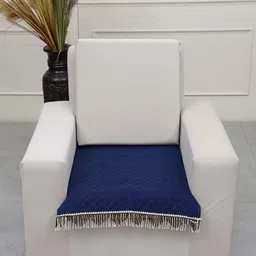 AAZEEM Blue Solid Velvet 1 Piece Sofa Cover-image-16
