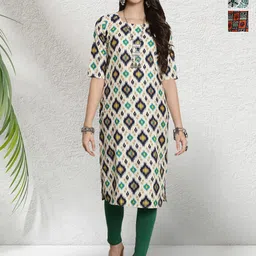 HERE&NOW Selection Of 3 Printed Straight Kurtas-image-87