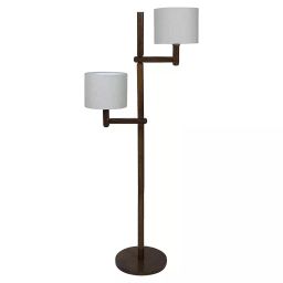 Tucasa SHS-105 Mango Wood Cotton B-22 Floor Lamp 57 Inch (Brown and Beige)-image-90