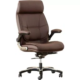 CHAIRTECH High Back Executive Office Chair with Steel Base Leatherette Brown for Office & Professional Use-image-37