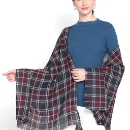 Style Quotient Red & Blue Checks Shawl-25