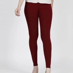 TWIN BIRDS Maroon Ankle Length Leggings-image-86
