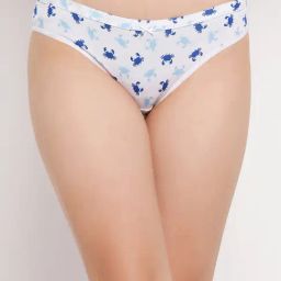 Clovia White Cotton Printed Bikini Panty-image-13
