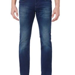Mufti Blue Lightly Washed Regular Fit Jeans-image-25