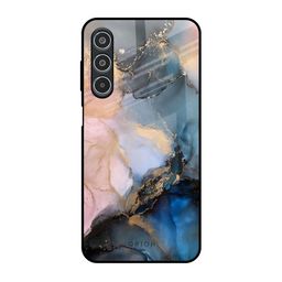 QRIOH Marble Ink Abstract Samsung Galaxy M35 5G Glass Back Case Mobile Accessories-image-98
