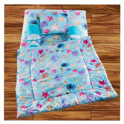 Mittenbooty Baby Bedding Set with Quilt, Pillow & Bolsters Sea Print - Blue-image-4