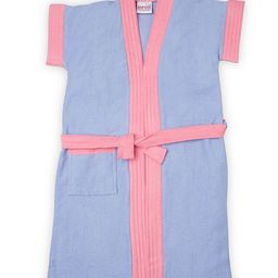 BUMZEE Half Sleeves Bath Robe - Blue Pink-image-2