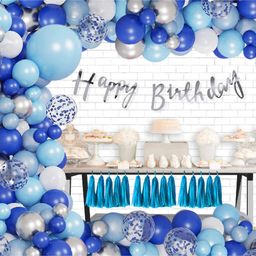 Untumble Cursive Banner Colored Theme Birhtday Decoration With Tassels For kids Blue - Pack of 52-image-99