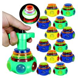 Toyshine 12 Pack Colourful Light & Music Gyro Peg Top Spinning Tops Kids Children Toy-image-50