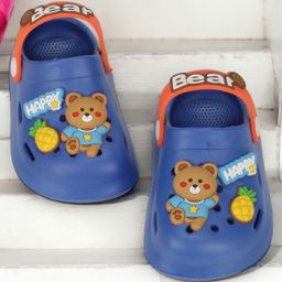 Lil Lollipop Bear Applique Detailed Anti Slip Slingback Clogs - Navy Blue-picture-20