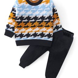 Babyhug Knit Full Sleeves Sweater Set with Aztec Design - Multicolour-image-92