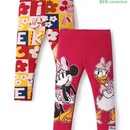 Babyoye Disney Eco Conscious Full Length Leggings with Minnie Mouse Print Pack of 2 - Red-picture-33