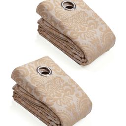 Saral Home Royalty Cotton Window Curtains 2pc, Beige. 4x5 Feet-4