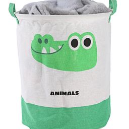House of Quirk Round Laundry Basket, Cute Cartoon Kids Nursery Hamper,Boys Toy Storage Organizer,Childern Cloth Storage Basket,Baby Laundry Hamper,Nursery Bin Box Room Decoration (Croc)-picture-22