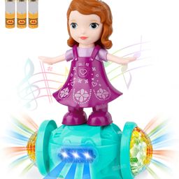 Fiddlerz Musical Dancing Girl Toys for Kids 360 Degree Rotating with Light & Music Sound Toy Bump and Go Activity Play Toy for Babies 1 Years+ (Pack of 1)-22