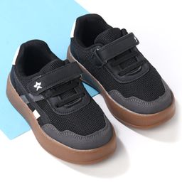Cute Walk by Babyhug Sports Shoes With Velcro Closure & Tape Detailing - Black-image-80