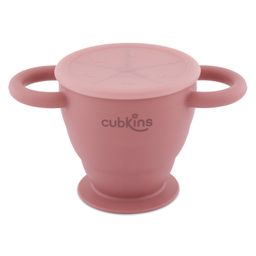 CUBKINS Snack Cup with Lid for Children | Collapsible | Suction Base | Soft & Smooth Flips | 100% Silicone, BPA Free, Food Grade, FDA Approved | Easy to Clean (Raspberry)-23