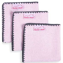 Mumma's Touch Organic Bamboo Woven Pack Of 3 Solid Face Towels - Pink-picture-11