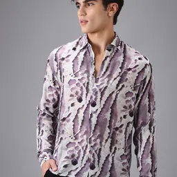 Banana Club Men Classic Slim Fit Semi Sheer Printed Casual Shirt-image-94