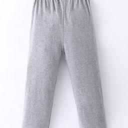LAZY BONES Full Length Sinker Lounge Pant Text Print - Dark Grey Melange image 2