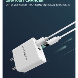 Hammer 20W Dual Port USB & Type C PD Fast Charger Adapter - White image 3