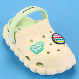 Cute Walk by Babyhug Clogs with Back Strap & Text Applique - Off White image 3
