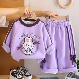 INCLUD Girls Printed Long Sleeves Pure Cotton Sweatshirt With Trouser-picture-15