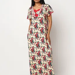 Juliet Floral Printed Square Neck Maxi Nightdress-picture-45