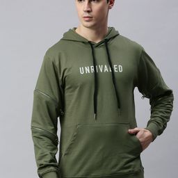 Kook N Keech Men Olive Green Printed Hooded Sweatshirt-image-45