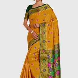 Mimosa Mustard Woven Sarees With Blouse-image-40