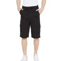 Hypernation Black Cotton Shorts-60