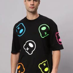 Griffel Black Cotton Loose Fit Printed T-Shirt-picture-46