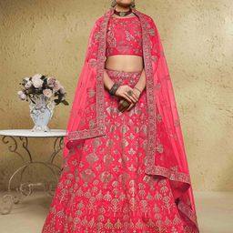 DIVASTRI Embroidered Semi-Stitched Lehenga & Unstitched Blouse With Dupatta-picture-48