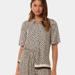 Forever New Cream & Black Printed Shirt-image-12