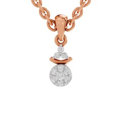 Sparkles 14KT Rose Gold 0.09 Ct Lab Grown Shape Halo Diamond Pendant- 0.64 g-picture-24