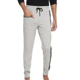 Fruit of the loom Grey Melange Regular Fit Joggers-image-68