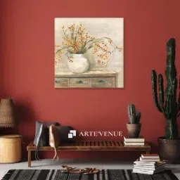 ARTE'VENUE Nancy Bittersweet Beige & Red Canvas Wall Art - Set of 1 (10 X 10 inch)-image-64