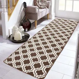 Saral Home Brown & Beige Cotton Runner - Set of 1-image-92
