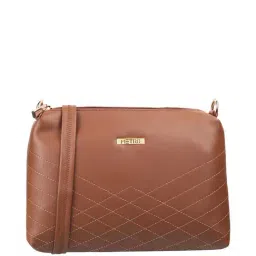 Metro Brown Textured Medium Sling Handbag-image-44