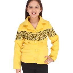 Cutecumber Kids Yellow Printed Jacket-image-50