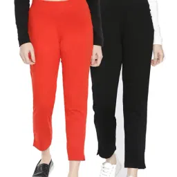 Dollar Missy Red & Black Elasticated Trousers - Pack of 2-picture-35