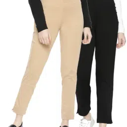 Dollar Missy Black & Tan Elasticated Trousers - Pack of 2-picture-28