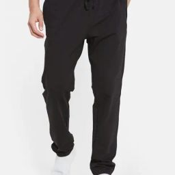 Octave Black Cotton Regular Fit Trackpants-image-41