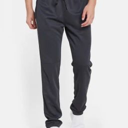 Octave Gun Metal Cotton Regular Fit Trackpants-image-34