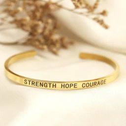 Joker & Witch Golden Strength Hope Courage Mantra Flexible fit Bracelet-22