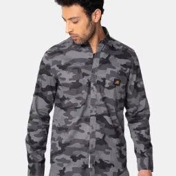 Royal Enfield Grey Regular Fit Printed Shirt-image-40