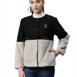Global Republic Black Color-Block Coat-picture-23