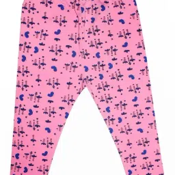 Kiddopanti Kids Baby Pink Printed Leggings-picture-48